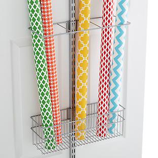 White Elfa Utility Gift Wrap Over the Door Rack