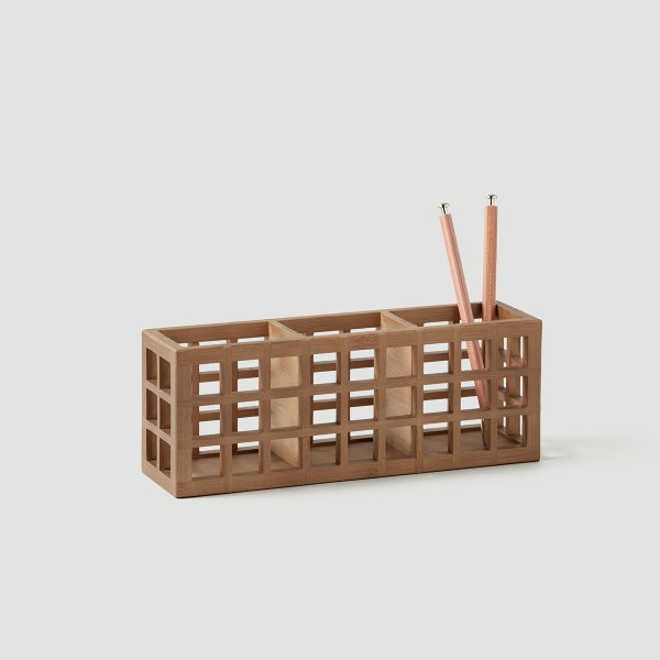 Marie Kondo Shoji Bamboo 3-Section Pen Organizer
