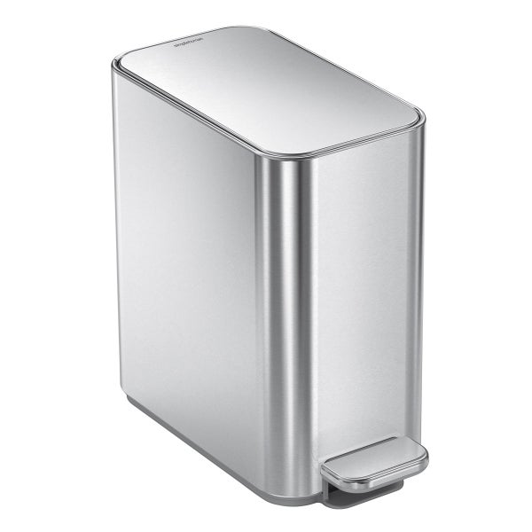 simplehuman Slim Step 1.3 Gallon Steel Trash Can The Container Store