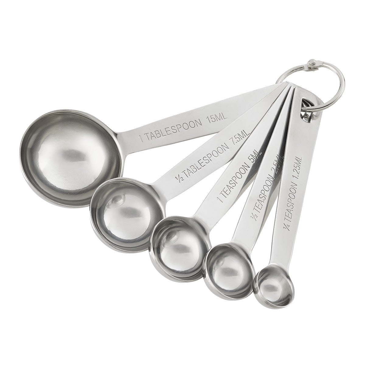 The Container Store Measuring Spoons Stainless Steel Set of 5