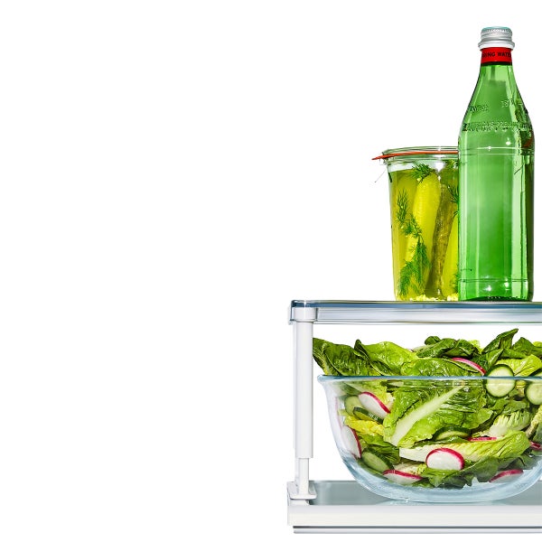 OXO Good Grips Adjustable Refrigerator Shelf Riser The Container Store