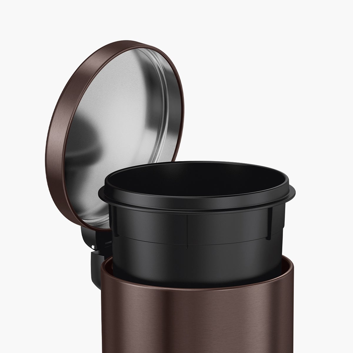 simplehuman White 1.2 gal. Round Step Trash Can