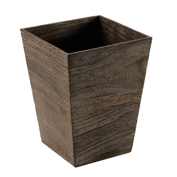 Square Feathergrain Wooden Trash Can