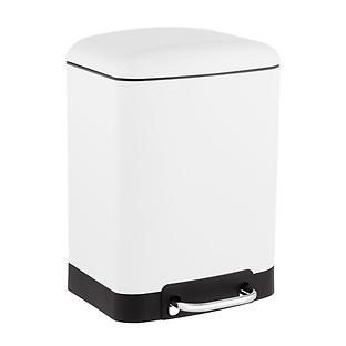 1.5 gal. White Rectangle Step Trash Can