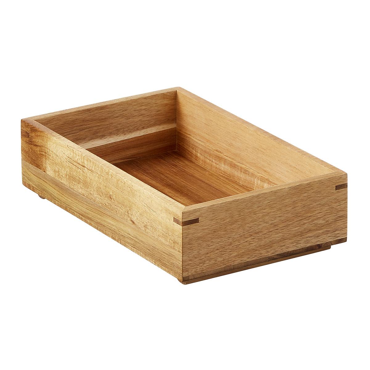 Rowan Acacia Accessory Stacking Tray | The Container Store