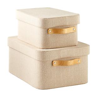  Galt International Storage Boxes - Large & Small Decorative  Storage Box w/Hinged Lid - Classic Design Wood Decor Boxes with Geometric  Opening Clasp - Home & Office Storage - Set of 2 (Orange)