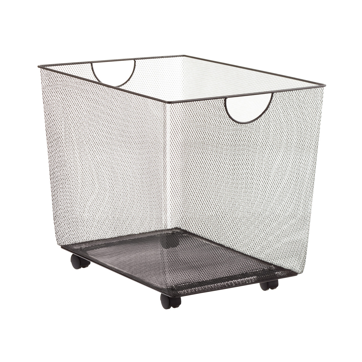 Silver Mesh Rolling Storage Bin With Handles The Container Store 1254