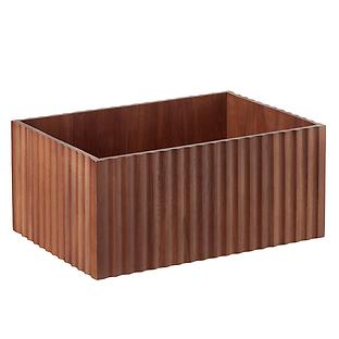 The Container Store Artisan Fluted Acacia Bin
