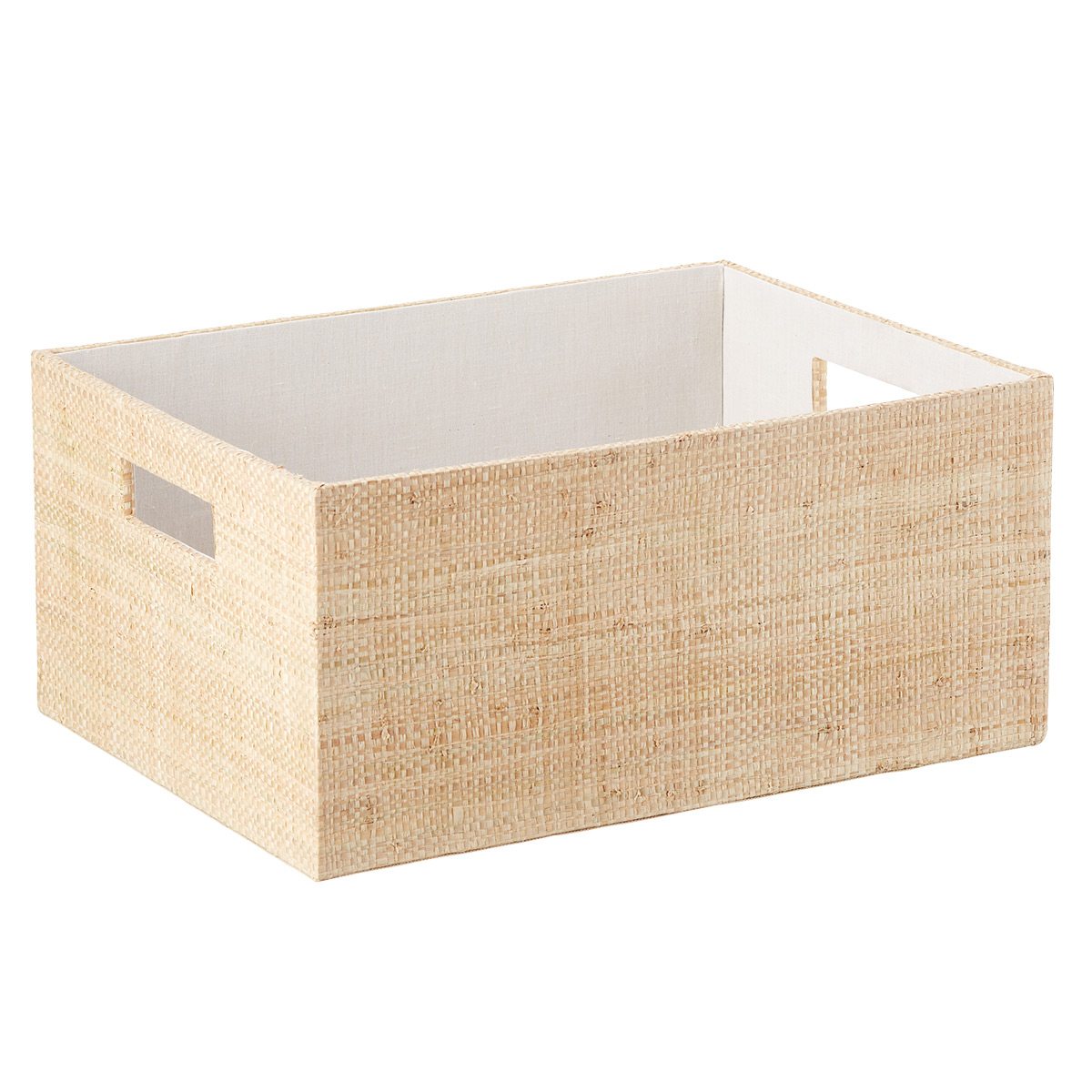 The Container Store Large Artisan Grasscloth Bin Natural