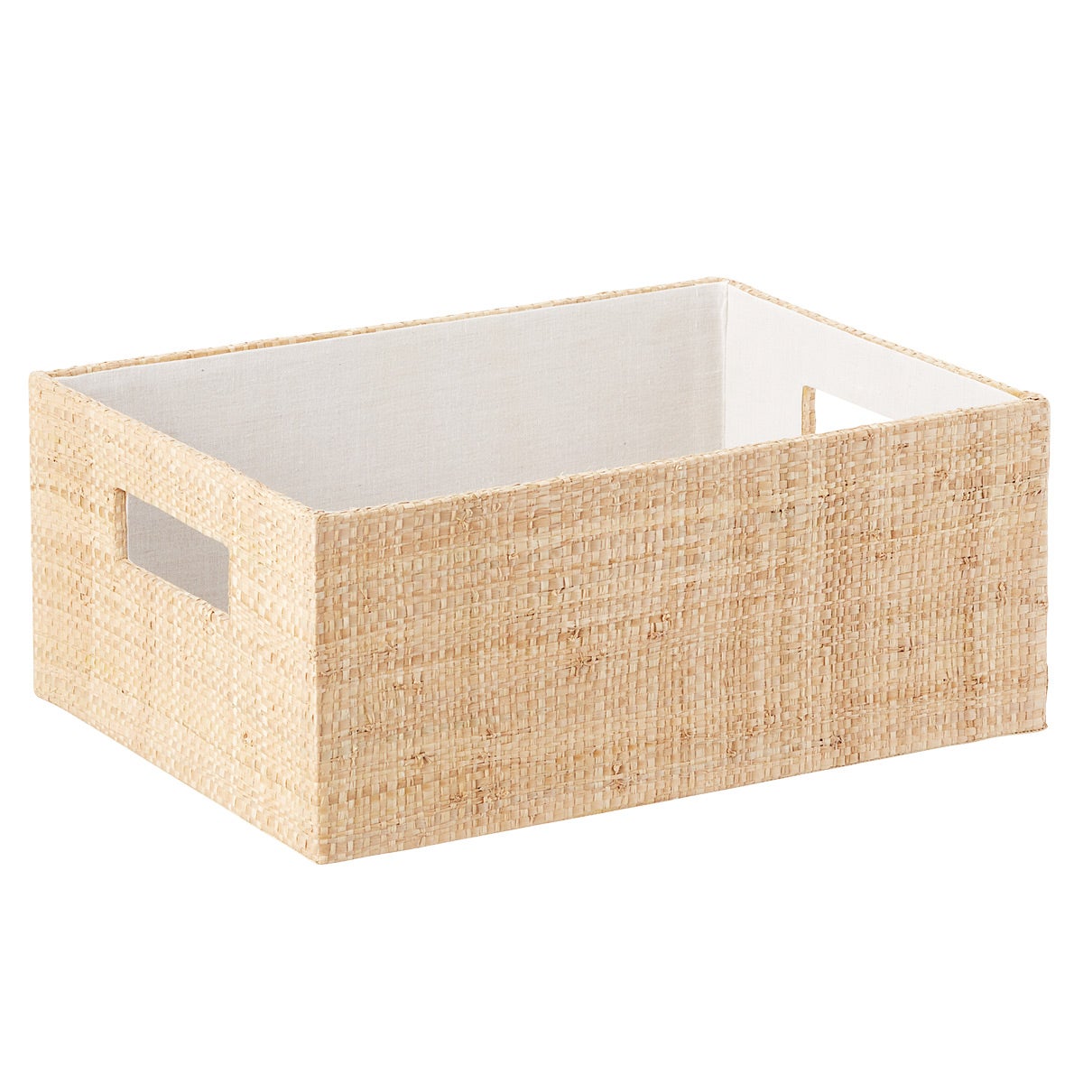 The Container Store Medium Artisan Grasscloth Bin Natural