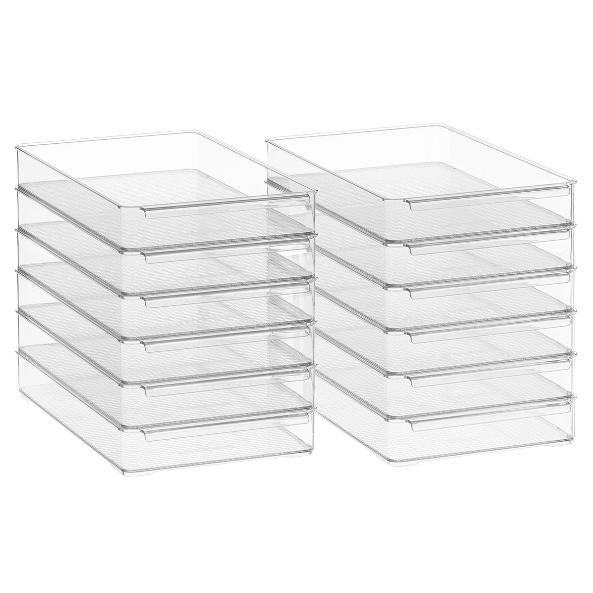 The Everything Organizer Shallow Wide Fridge Bin Clear Set of 12