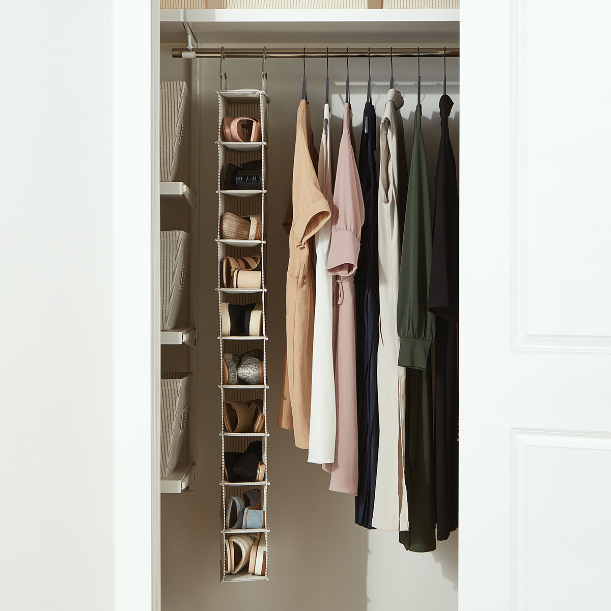 10 Shelf Hanging Shoe Storage Organizer Gray - Room Essentials