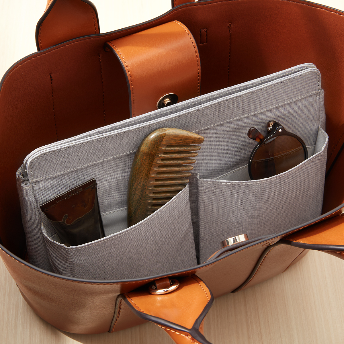 WUTA Inner Bag For Coach Felt Insert Bag Makeup Handbag Organizer Travel  Purse Portable Zipper Cosmetic Bags Storage Tote - AliExpress