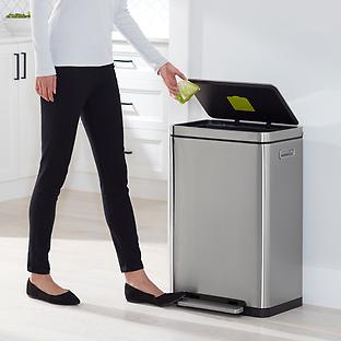 The Container Store 12 gal. Stainless Steel Step Trash Can