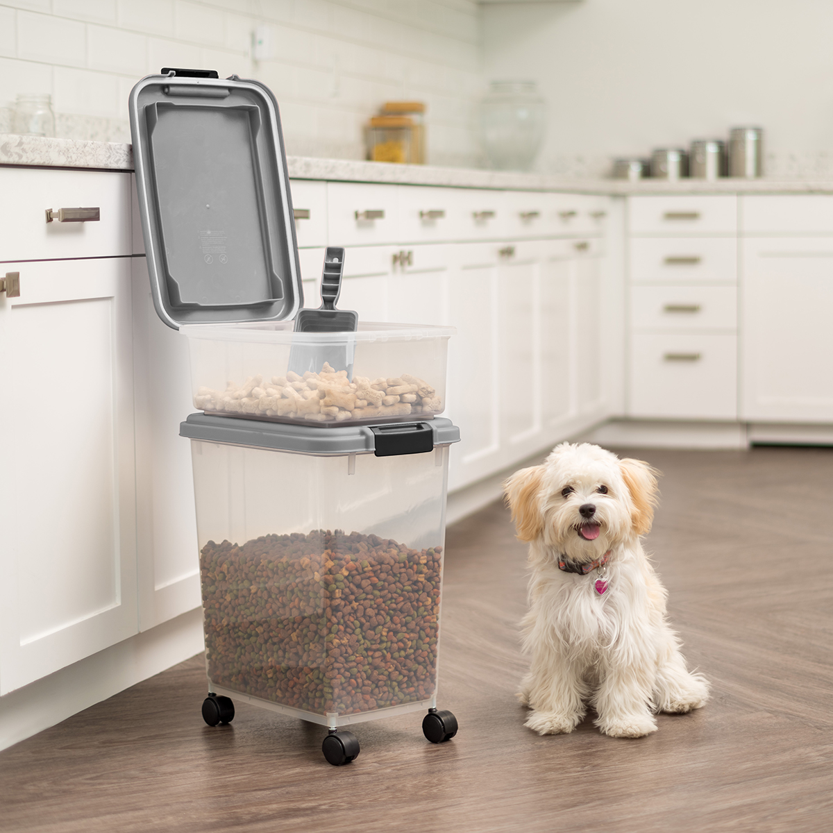 Tall narrow clearance dog food storage