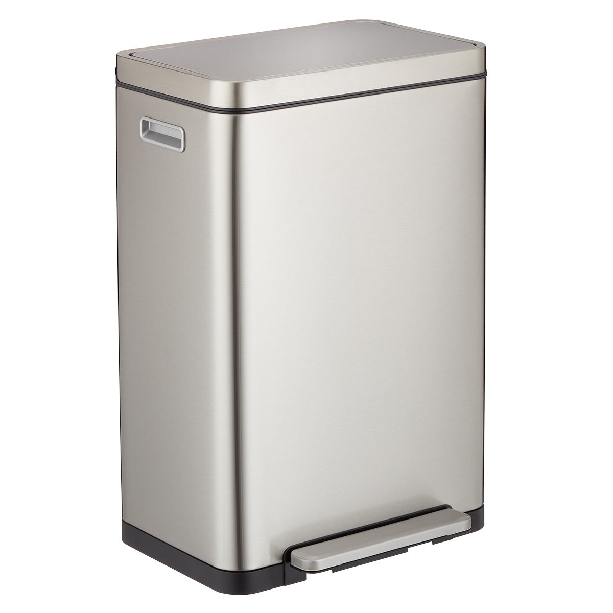 The Container Store 12 gal./45 ltr. Rectangular Step Can Stainless Steel