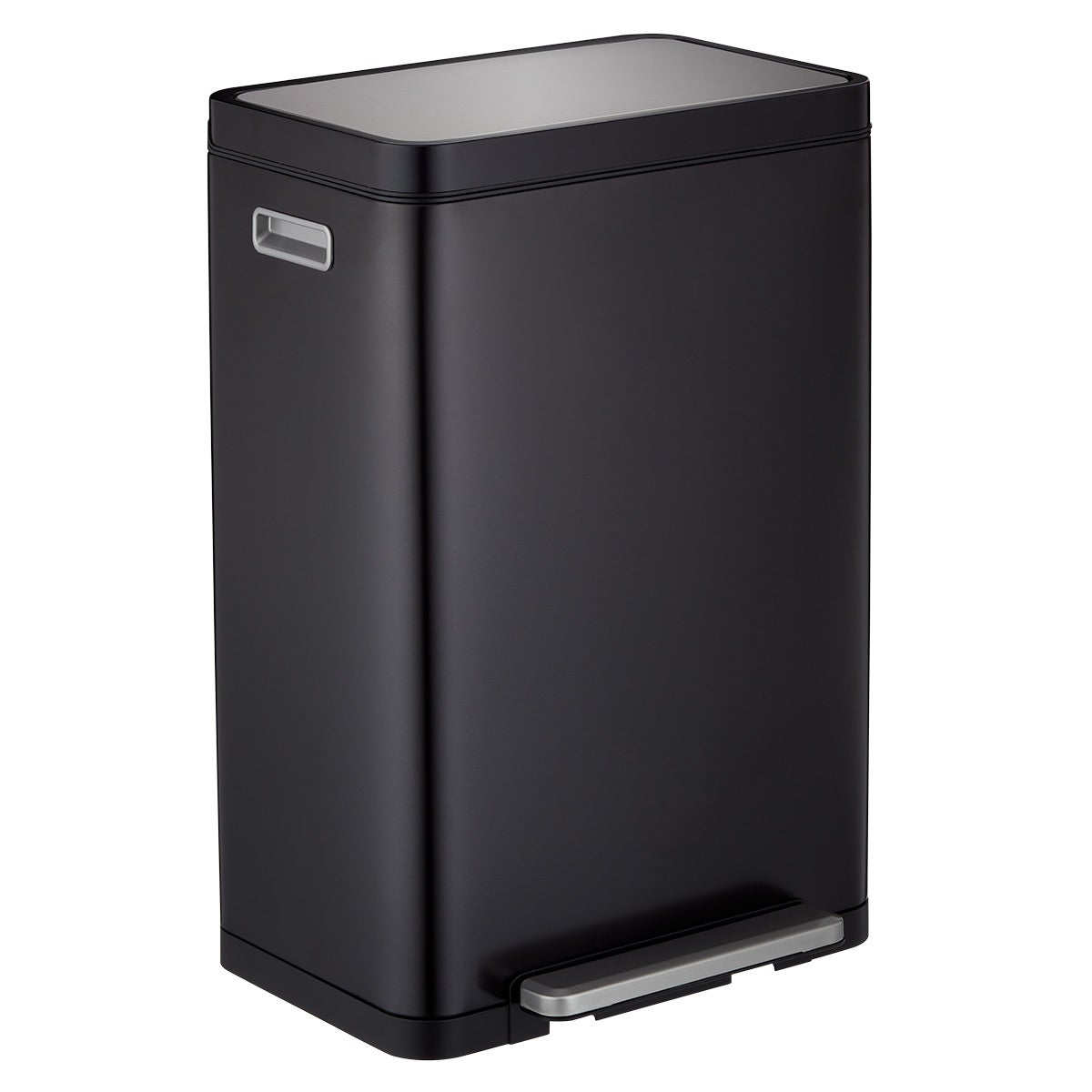 The Container Store 12 gal./45 ltr. Rectangular Step Can Black