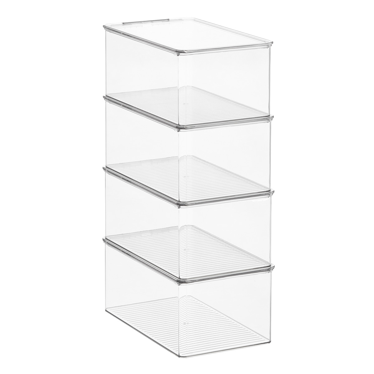 The Container Store Case of 4 Hinged-Lid Stackable Shoe Box Clear