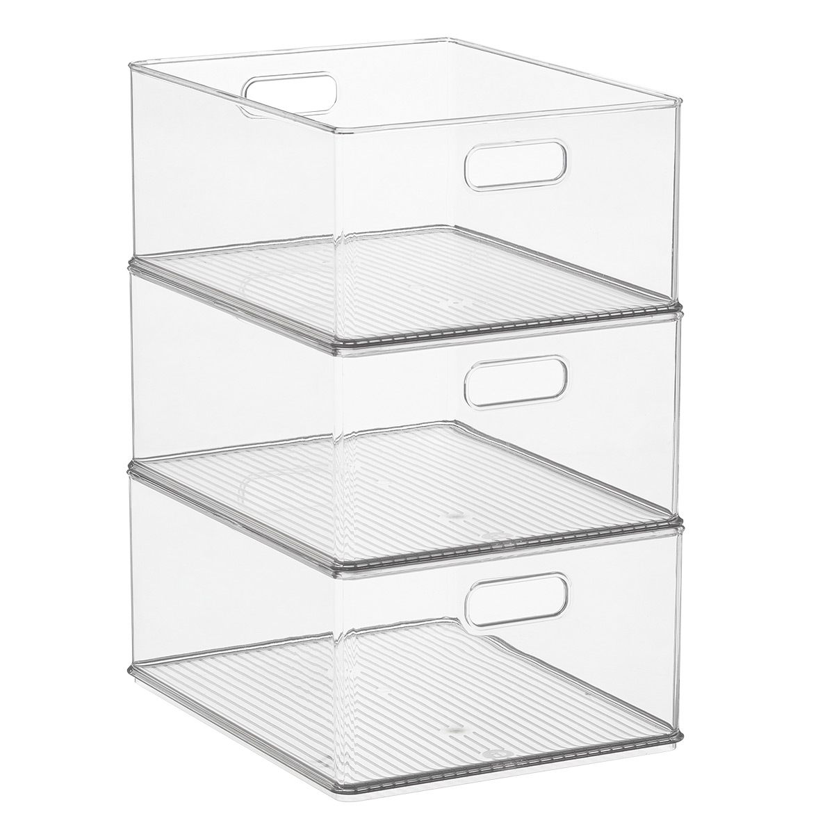 The Container Store Case of 3 Small Stackable Closet Bin Clear