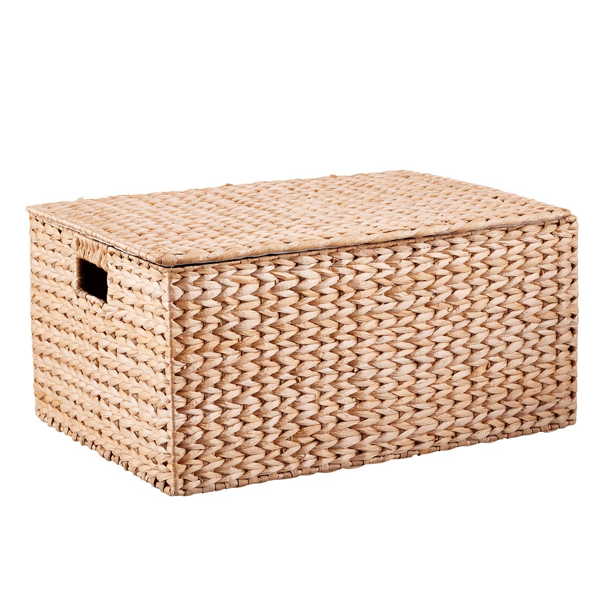 The Container Store Large Artisan Rush Hinged-Lid Box Natural