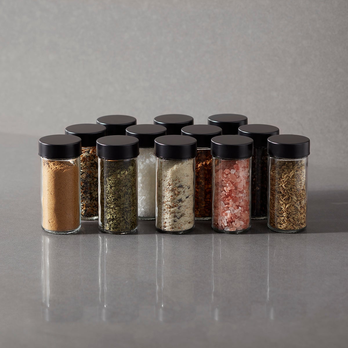 The Container Store 3 oz. Glass Spice Jar Matte Black Pkg/12