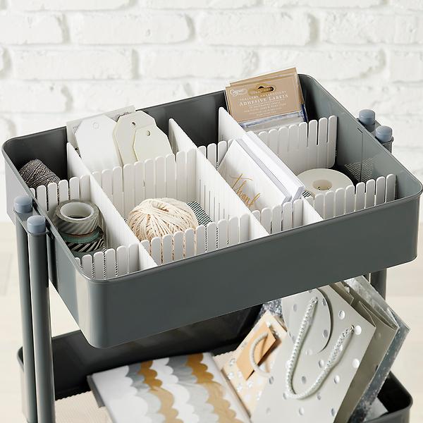 The Container Store 3-Tier Cart Adjustable Dividers Pkg/7