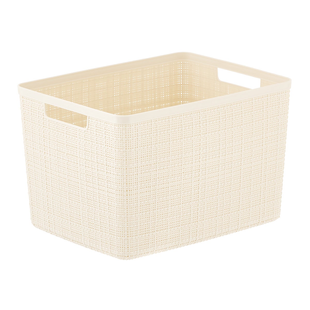 Curver Large Jute Plastic Bin Ivory