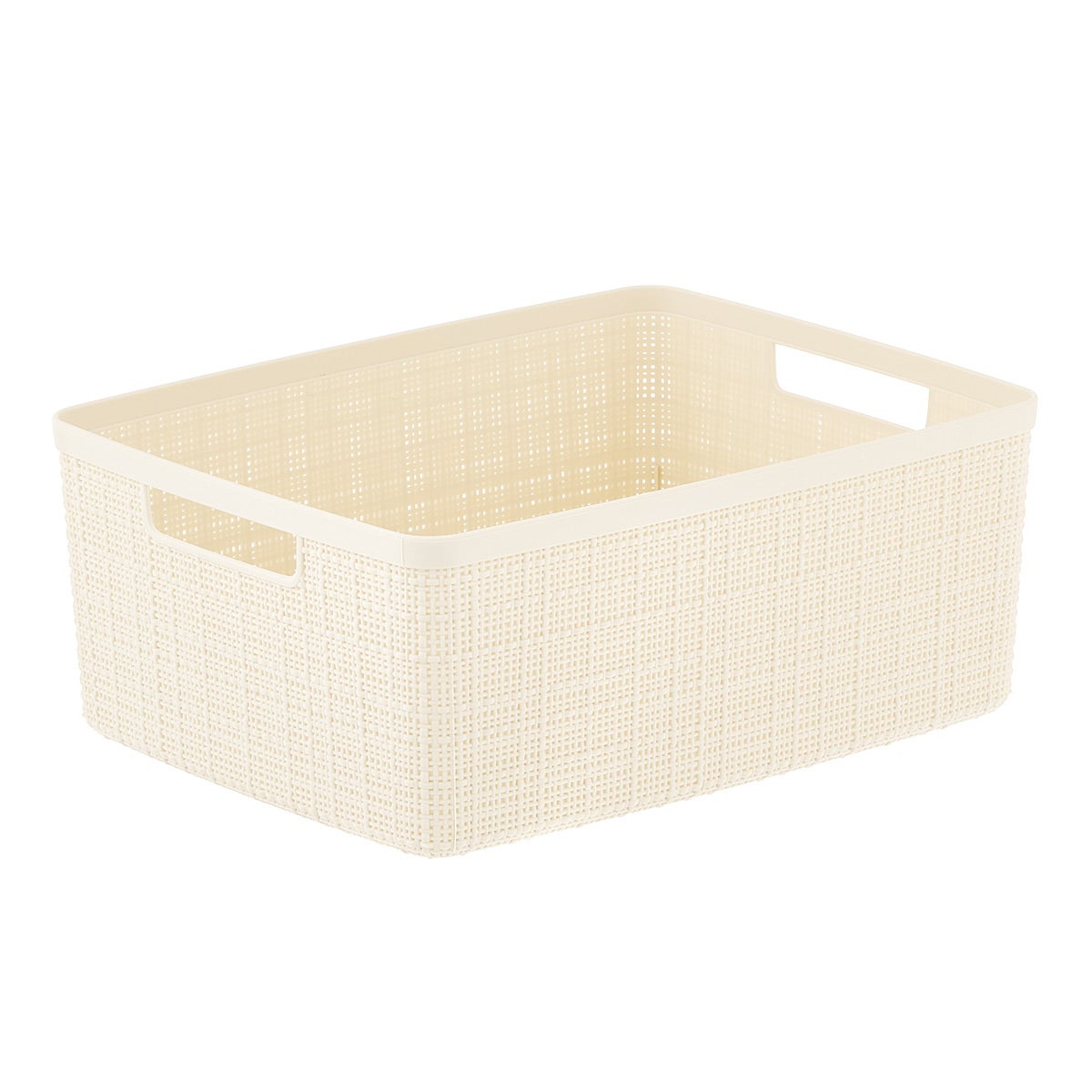 Curver Medium Jute Plastic Bin Ivory