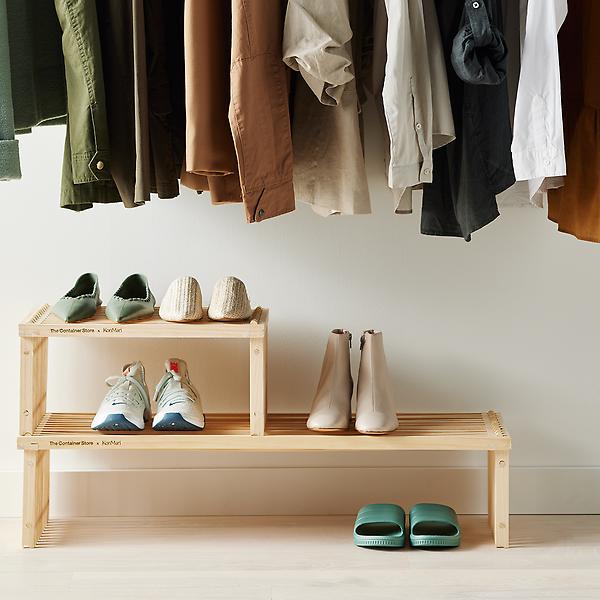 Marie Kondo Natural Shoji Stacking Slatted Wood Shoe Shelf | The ...