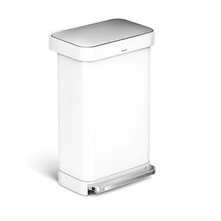 simplehuman Stainless Steel 12 gal. Rectangular Trash Can with Liner Pocket