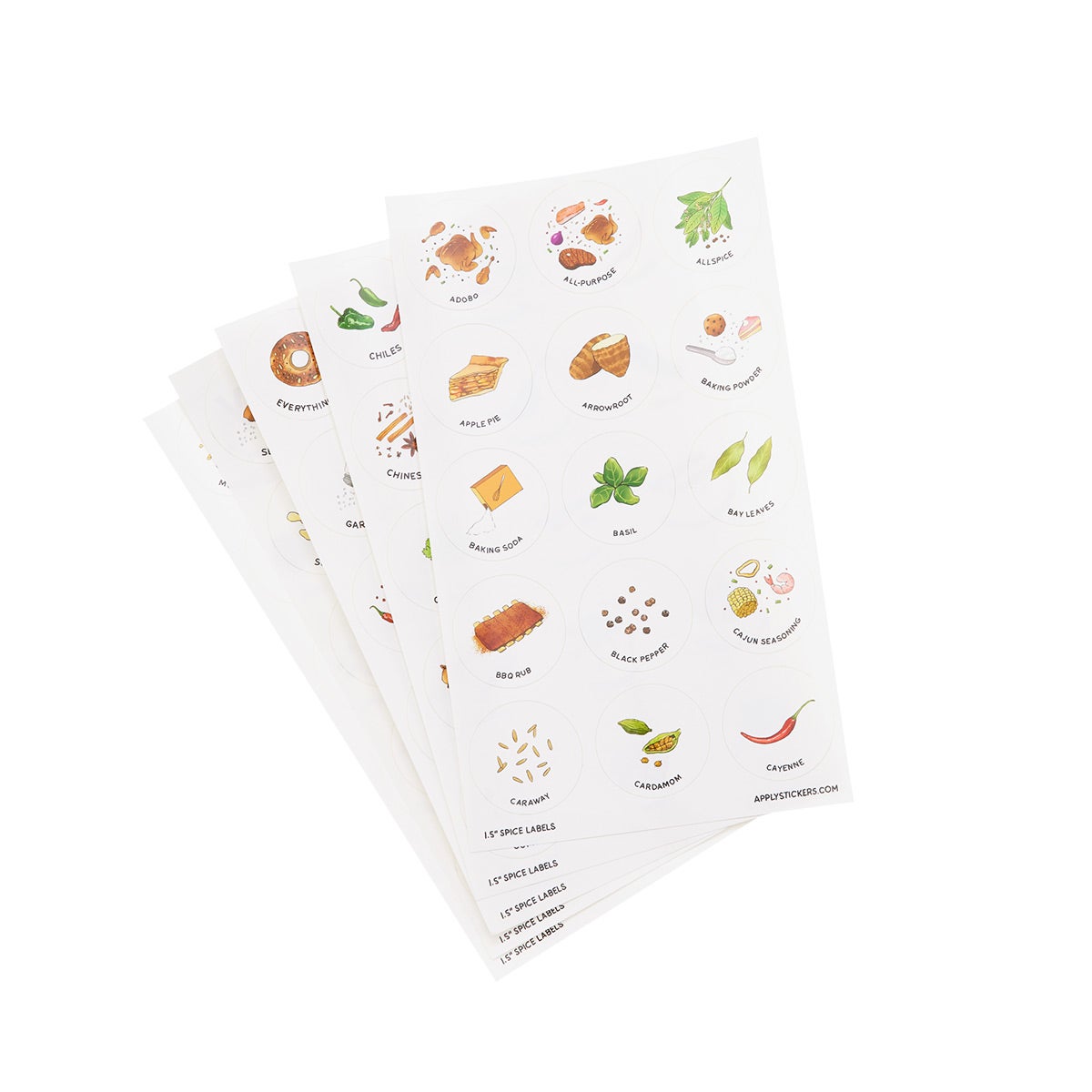 Illustrated Spice Labels Pkg/75 | The Container Store