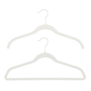 The Container Store Case of 120 Non-Slip Velvet Suit Hangers Black, 17-1/2 x 1/4