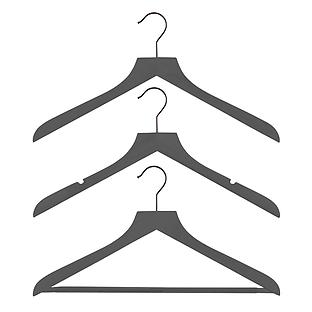 PVC Coated Hangers 24 Pieces (Grey)