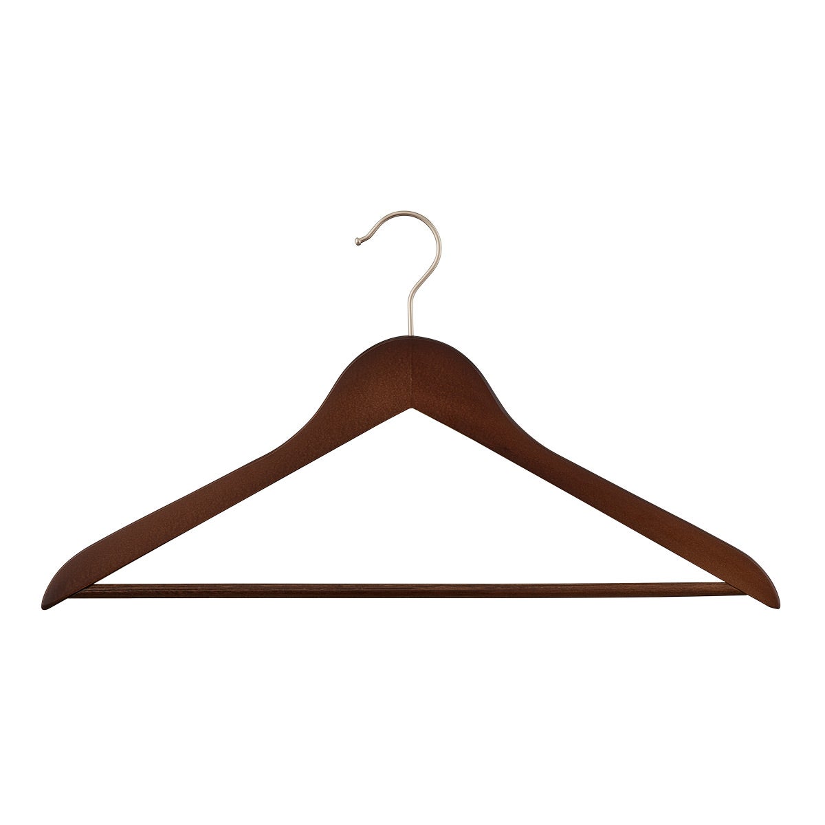 Wooden Shirt Hanger Ribbed Bar Stained Birch Pkg/6