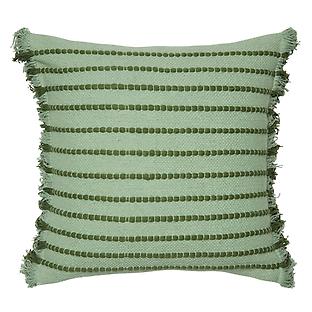 Dormify Phoebe Embroidered Stripe with Side Fringe Square Pillow