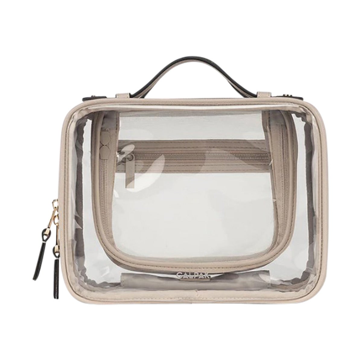 Calpak Medium Clear Cosmetic Case Stone