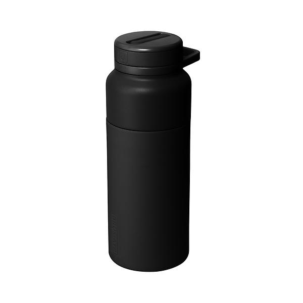 black plastic bottle