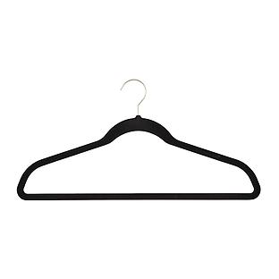 Hanger Central Recycled Heavy Duty Plastic Bottoms Hangers with Ridged Pinch Clips Pants Hangers, 12 inch, Black, 25 Pack