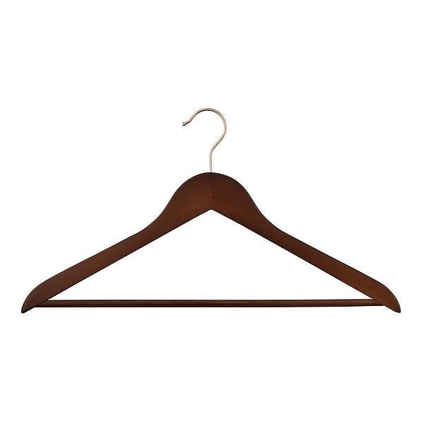 Wooden Shirt Hanger Ribbed Bar Stained Birch Pkg/20
