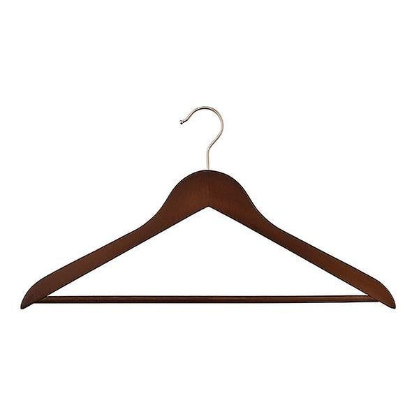Wooden Shirt Hanger Ribbed Bar Stained Birch Pkg/20