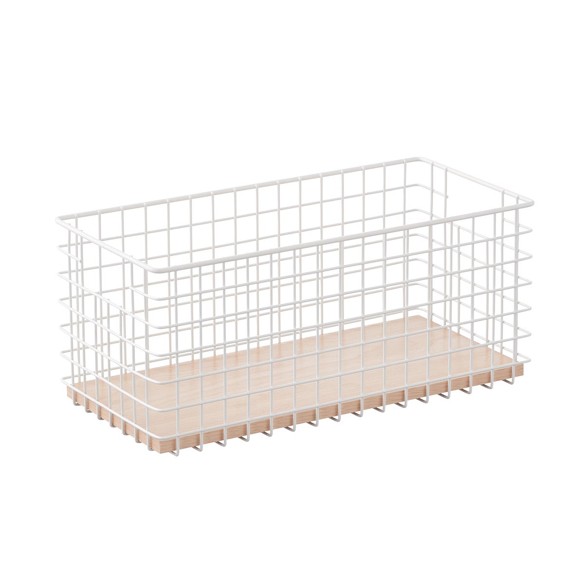 The Container Store Narrow Maddox Wire Grid Bin White