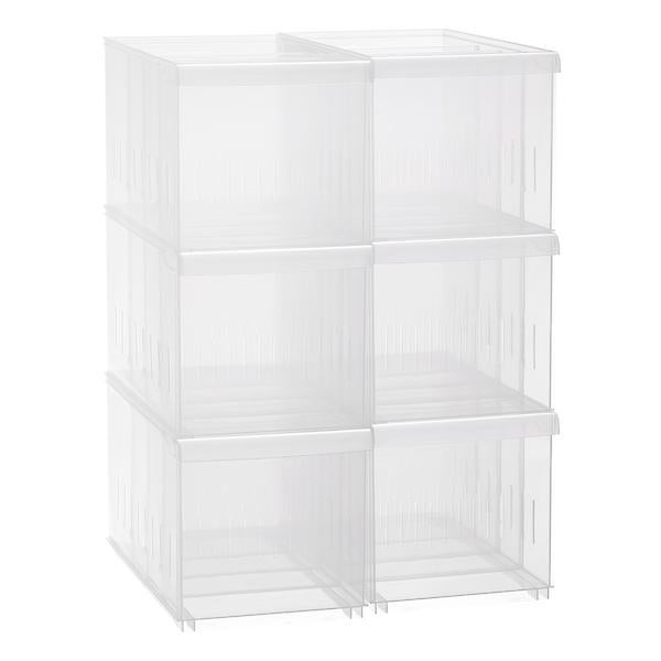 Clear Stackable Plastic Storage Bins