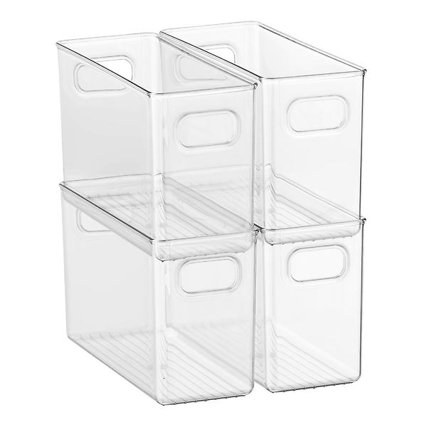 iDESIGN Linus Shallow Drawer Organizer Clear, Case of 4