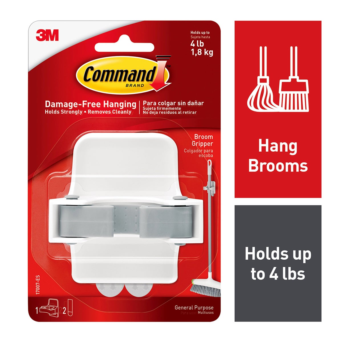 Command Broom & Mop Gripper White