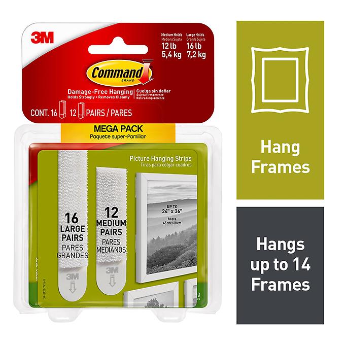 3M Command Medium Picture Hanging Strips - Bandes Adhésives Pour Cadres Sans Clous
