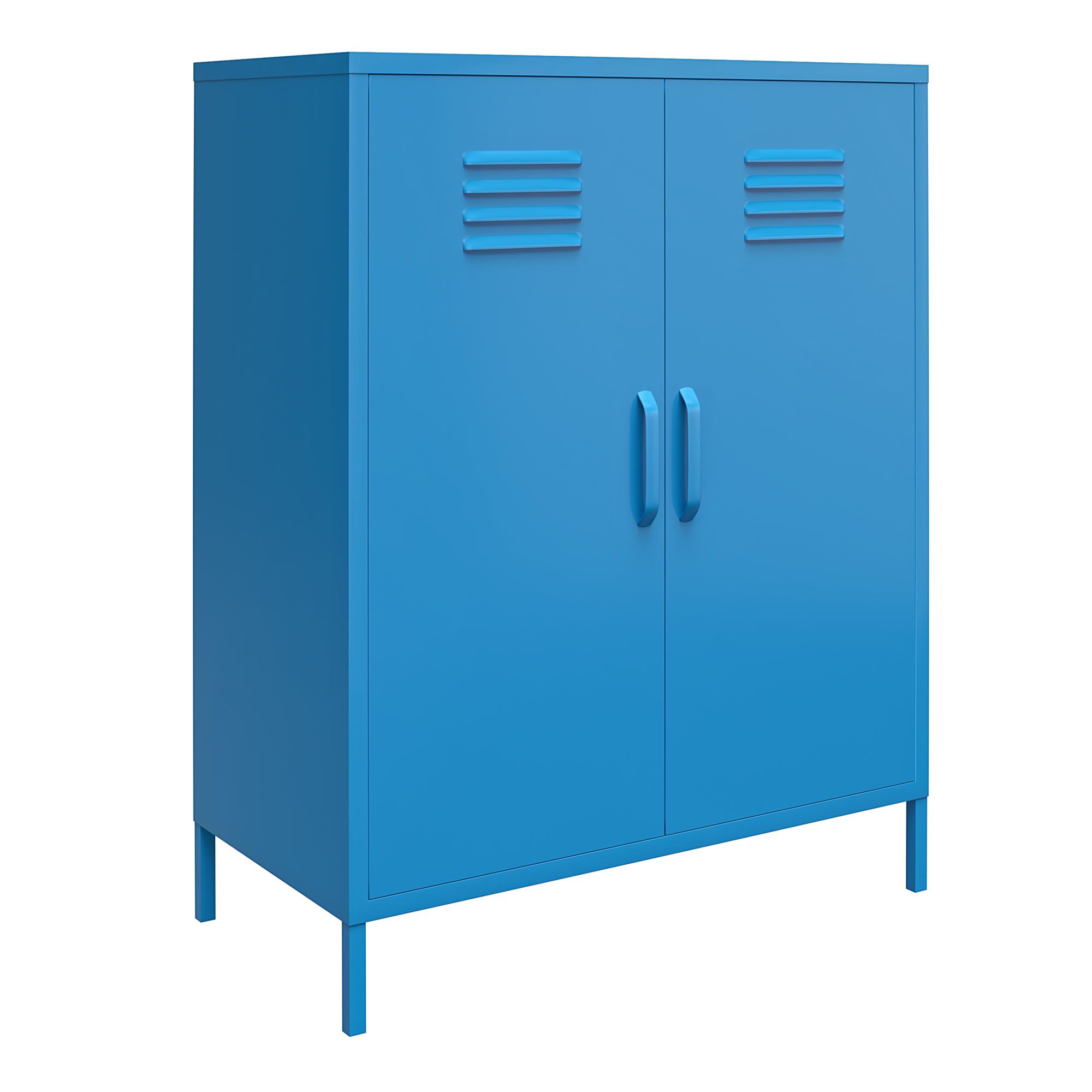 Novogratz 2 Door Cache Metal Locker Cabinet Blue