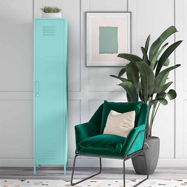 The Novogratz Cache 1-Door Tall Metal Locker Storage Cabinet