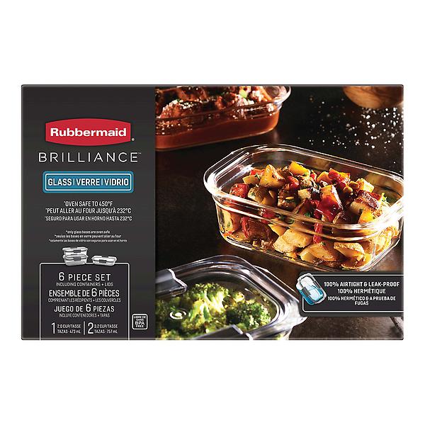 Rubbermaid Brilliance Glass Food Storage Containers 