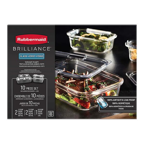 Rubbermaid Brilliance Glass Food Storage Container Set