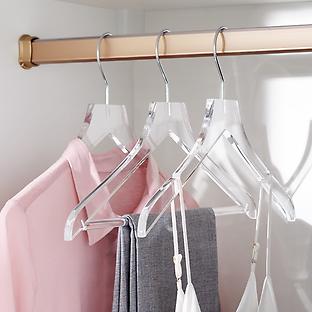 Pant and Skirt Hanger Clear Pkg/3, 13 x 1-1/8 x 6 H | The Container Store